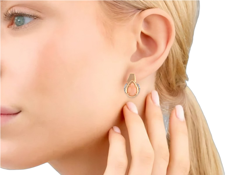 Золотые серьги с кораллом 2