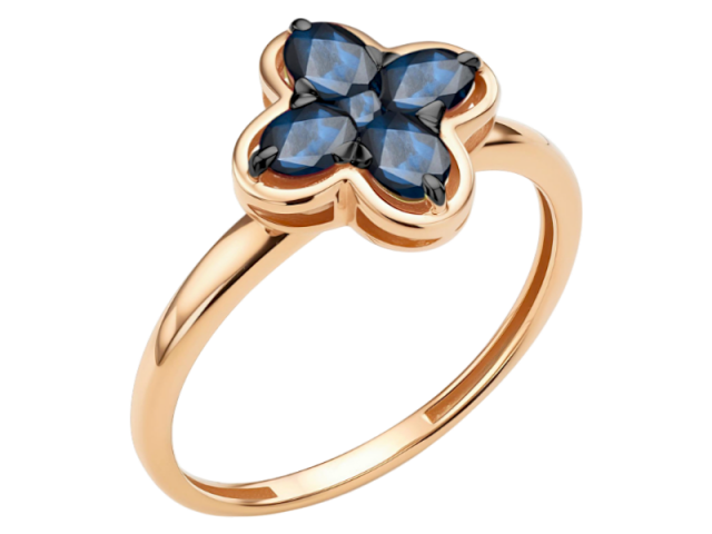 Золотое кольцо с сапфиром 18р. 0