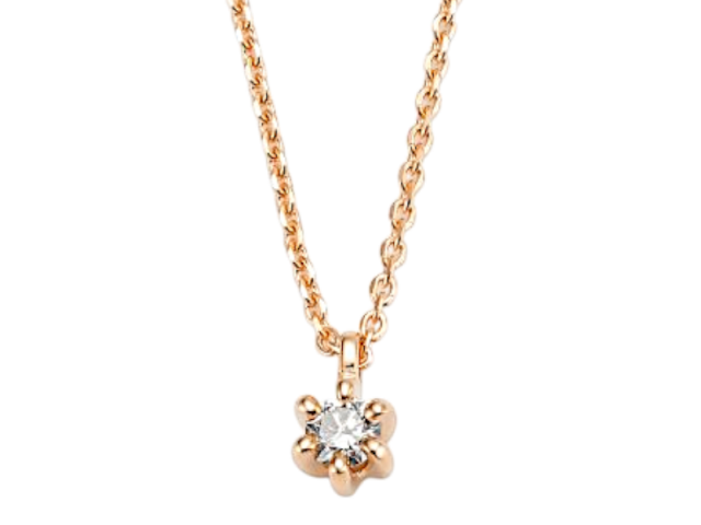 Золотое классическое колье с бриллиантом 0