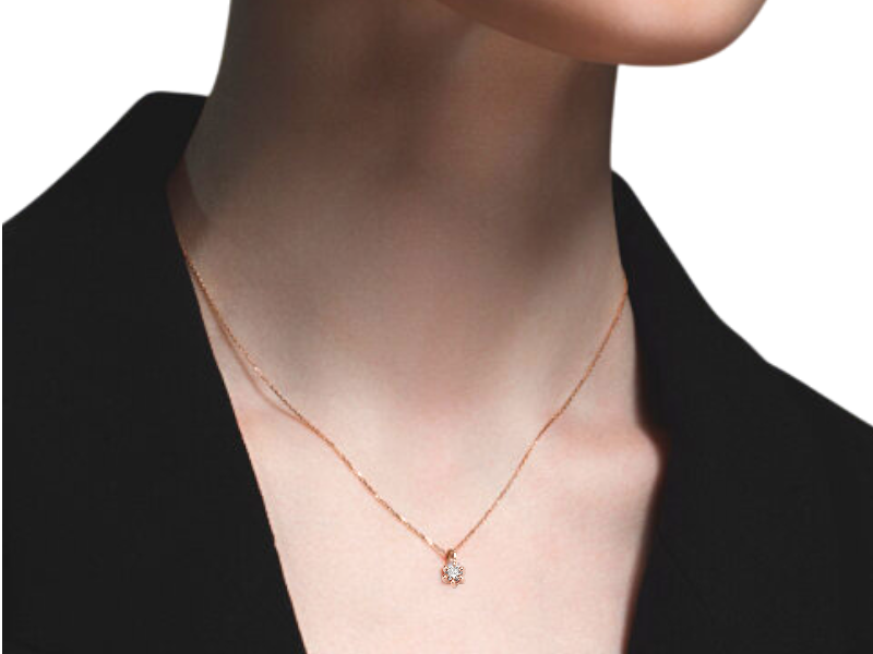 Золотое классическое колье с бриллиантом 1