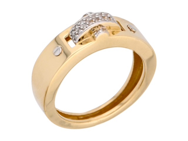 Золотое кольцо с фианитами 17р 0
