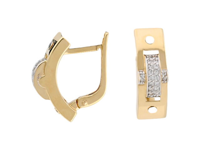 Золотые серьги с фианитами  0