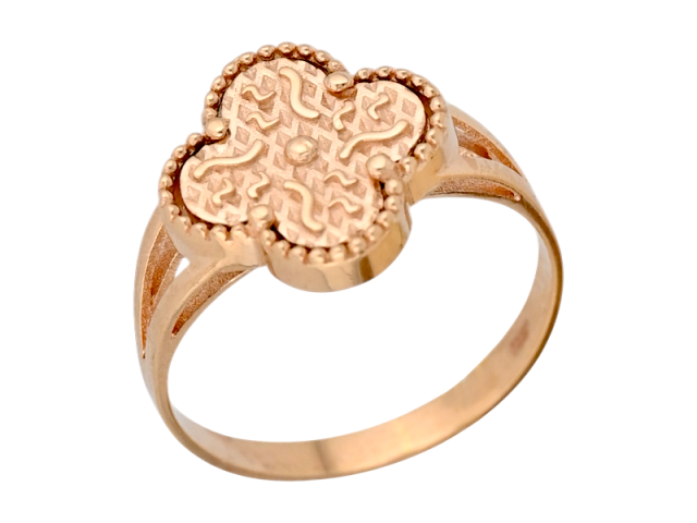 Золотое кольцо в виде клевера 18р. 0