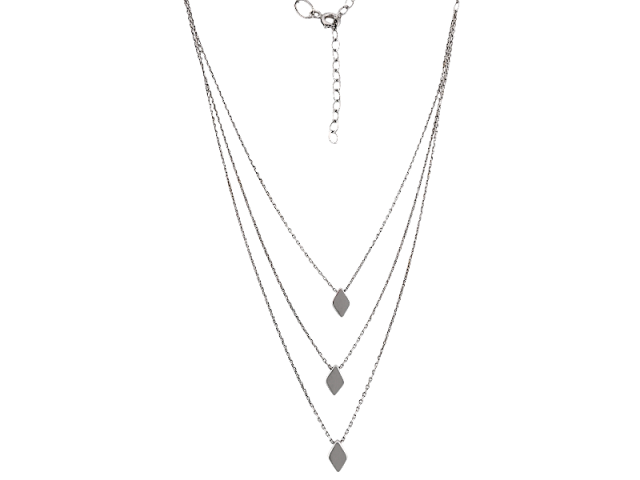 Золотое многослойное колье из белого золота 0