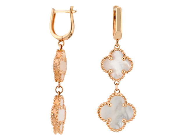 Золотые серьги с перламутром 0