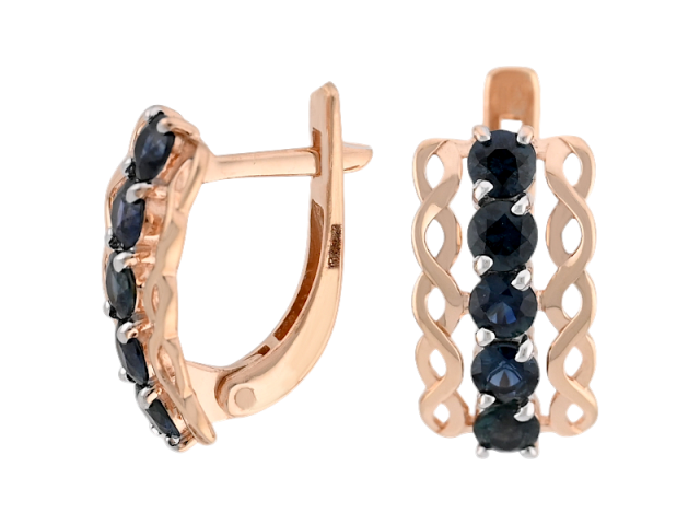 Золотые серьги с Сапфирами 0