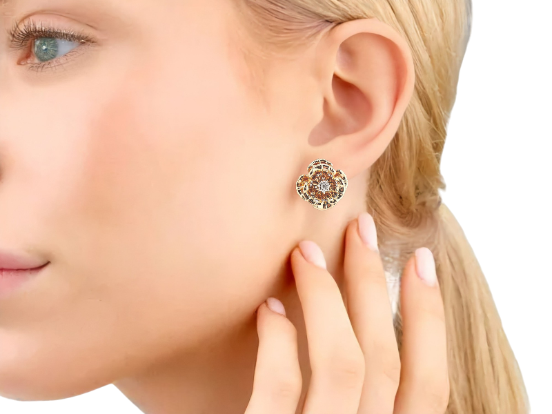 Золотые серьги с бриллиантами 1