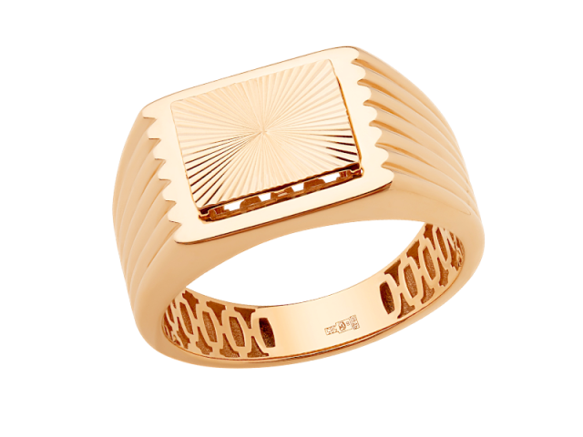 Золотая печатка с алмазной обработкой 23р 0