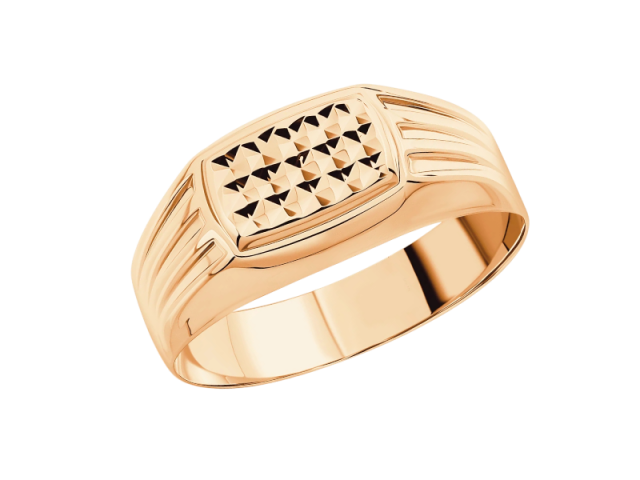 Золотая печатка с алмазной обработкой 18.5р 0