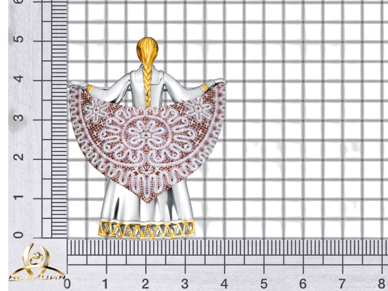 Брошь Русский платок 2