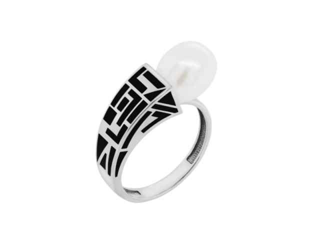 Серебряное кольцо с жемчугом 0