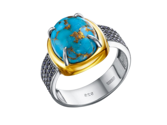 Серебряное кольцо с бирюзой 0