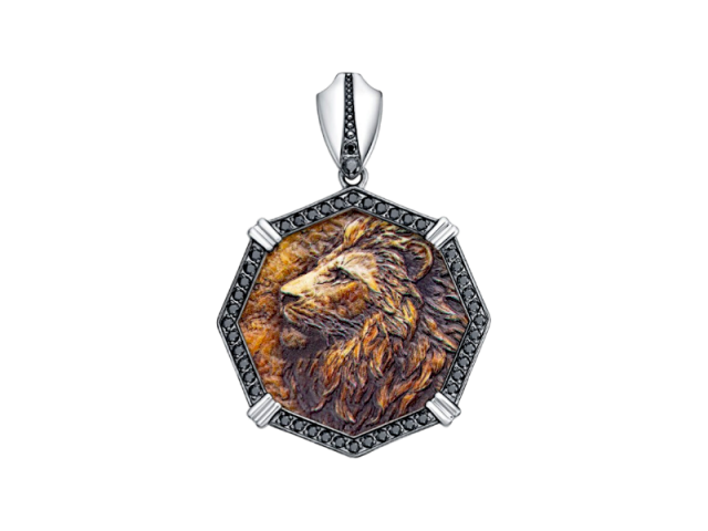 Серебряная подвеска "Царь зверей" 0