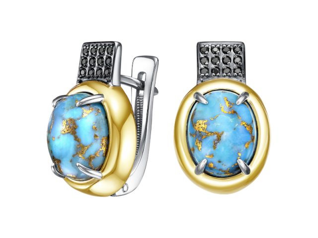 Серебряные серьги с бирюзой 0