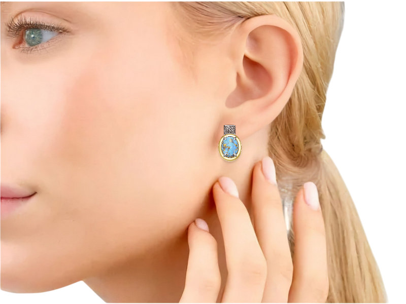 Серебряные серьги с бирюзой 1