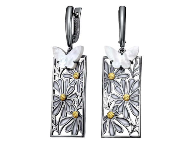 Серебряные серьги с перламутром 0