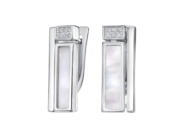 Серебряные серьги с перламутром 0