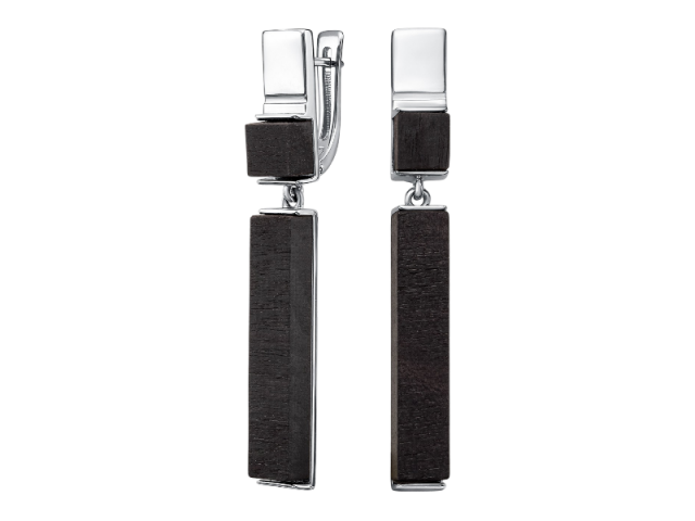 Серебряные серьги с деревом Граб 0