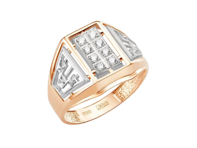 Золотая печатка с фианитами 23р 0