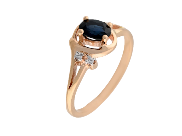 Золотое кольцо с Сапфиром 17р 0