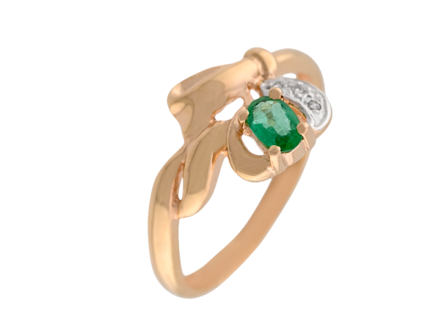 Золотое кольцо с Изумрудом 17р 0