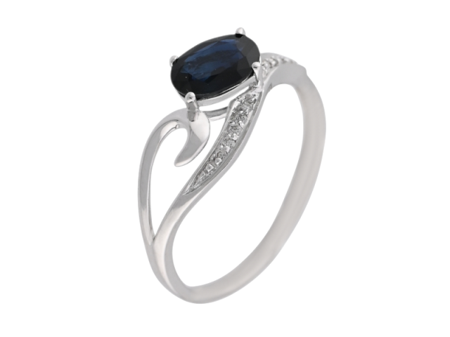 Золотое кольцо с Сапфиром и Бриллиантами 17р 0