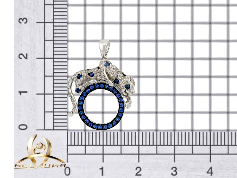 Золотая подвеска с бриллиантами и сапфирами 1