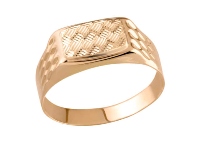 Золотая печатка с алмазной обработкой 18р 0