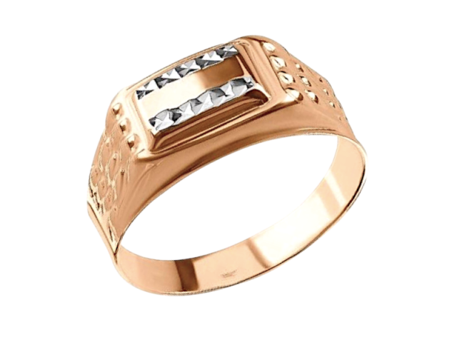 Золотая печатка с алмазной обработкой 20р 0