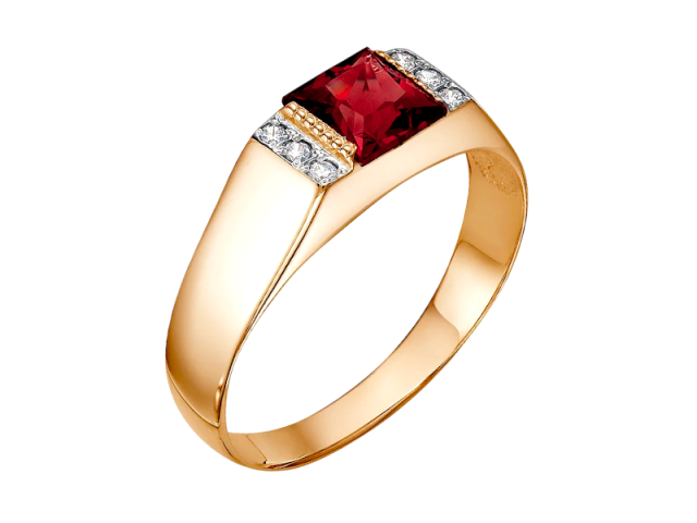 Золотая печатка с Гранатом 21р. 0