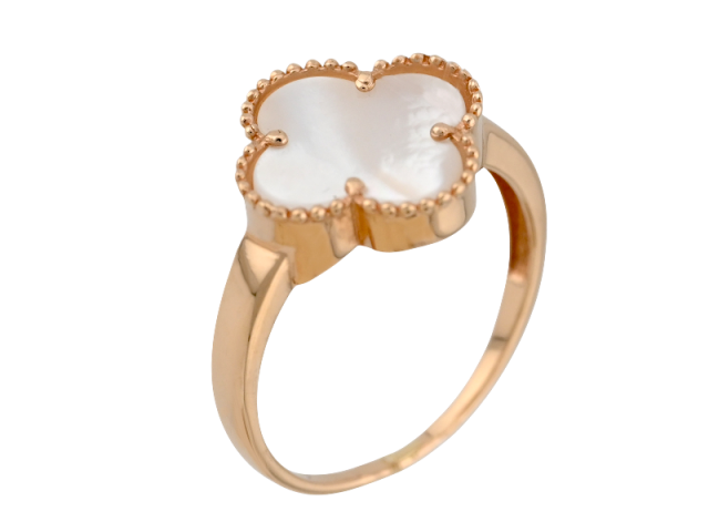 Золотое кольцо в виде клевера 17.5 р. 0