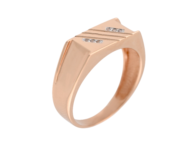 Золотая печатка с Фианитами 19р 0