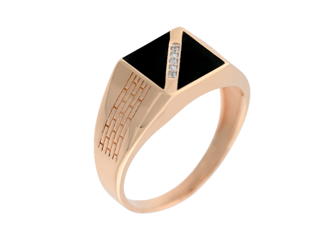 Золотая печатка с фианитами 21р 0