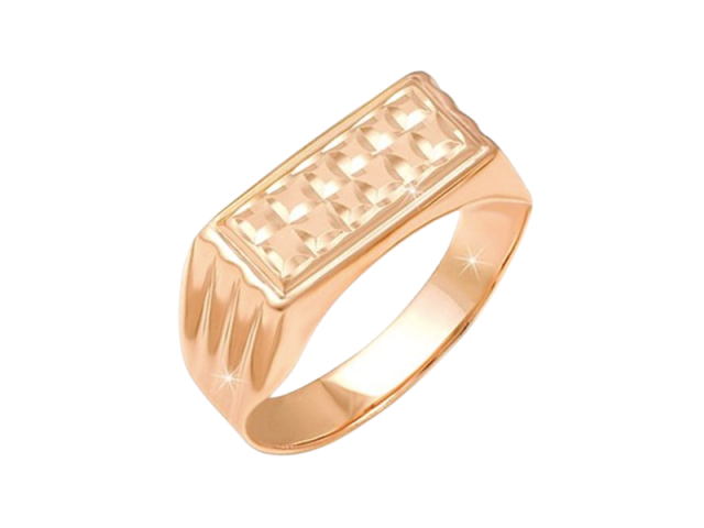 Золотая печатка с алмазной обработкой 19р 0