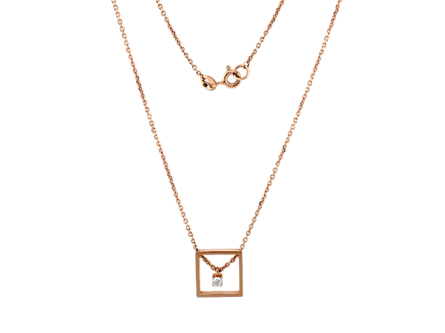 Золотое колье с бриллиантом 0