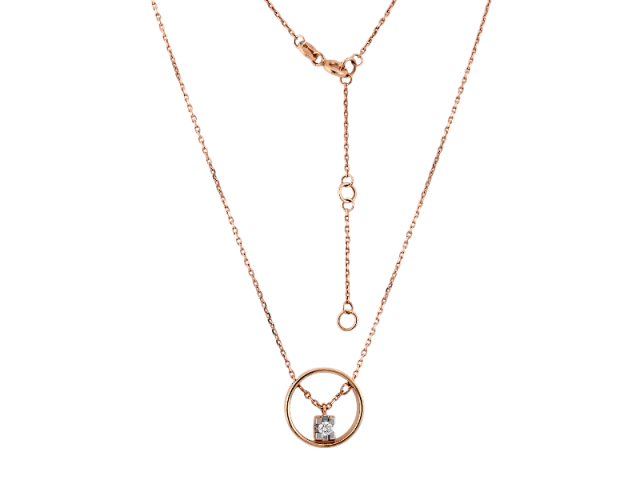 Золотое колье с бриллиантом 0