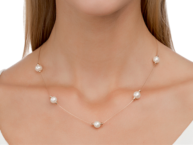 Золотое колье с жемчугом 1