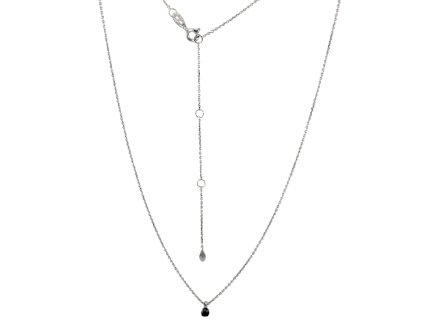 Колье из белого золота с черным бриллиантом 0