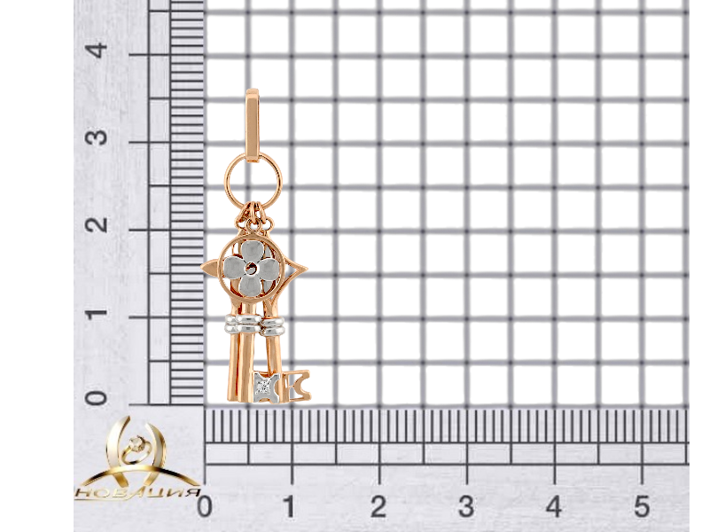 Золотая подвеска "ключики" 3