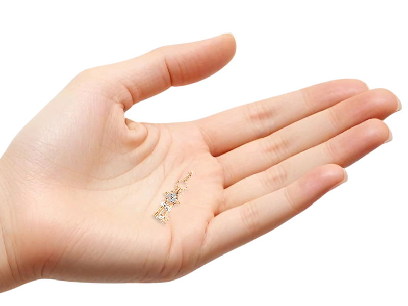 Золотая подвеска "ключики" 2