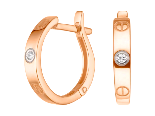 Золотые серьги с фианитами 0