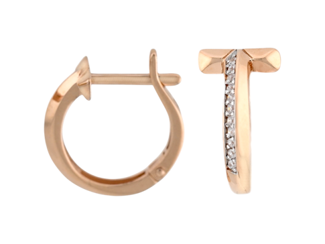 Золотые серьги с фианитами  0