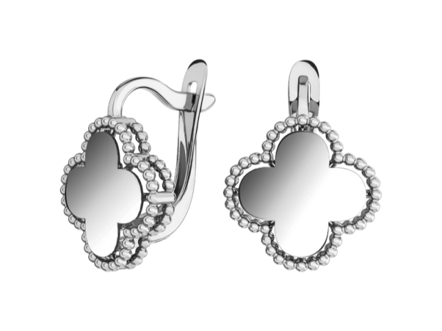 Золотые серьги в виде клевера 0