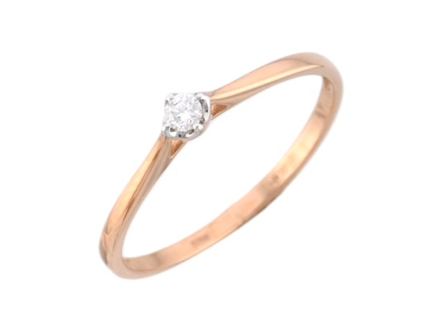Золотое кольцо с бриллиантом 18р. 0