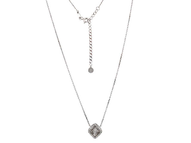 Колье из белого золота с танцующим бриллиантом 0