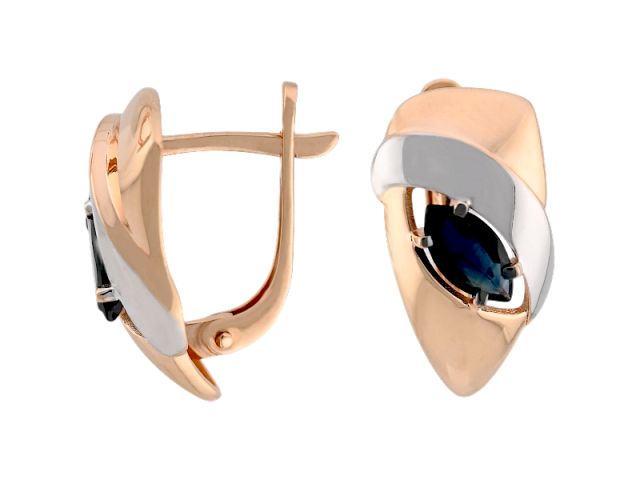 Золотые серьги с Сапфиром 0