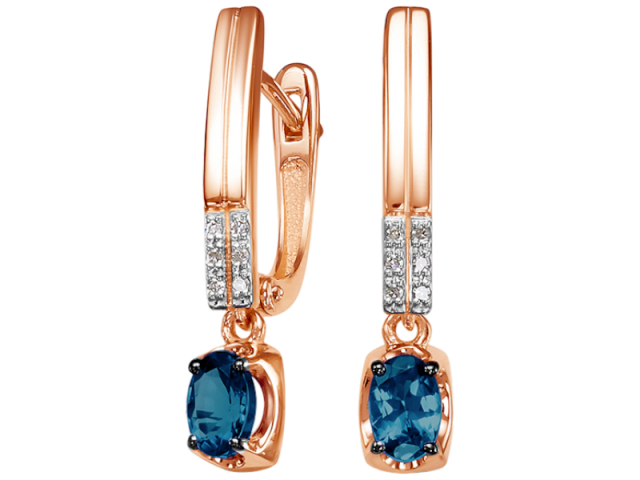 Золотые серьги с Сапфирами и Бриллиантами 0